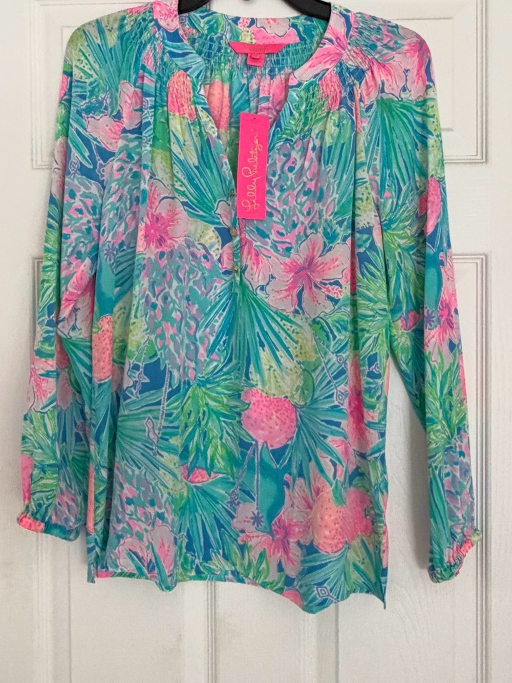 NWT Lilly Pulitzer Elsa Long-Sleeve Blouse